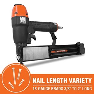 WEN 61723K 18-Gauge 3/8-Inch to 2-Inch Brad Nailer with Carrying Case and 2000 Nails