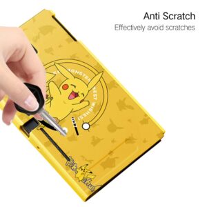 PERFECTSIGHT Protective Case Compatible with Nintendo Switch | Cute Pikachu | Anti-Scratch Shockproof Slim Cover Case for NS Switch and Joy-Con, Hard Shell Dockable Case