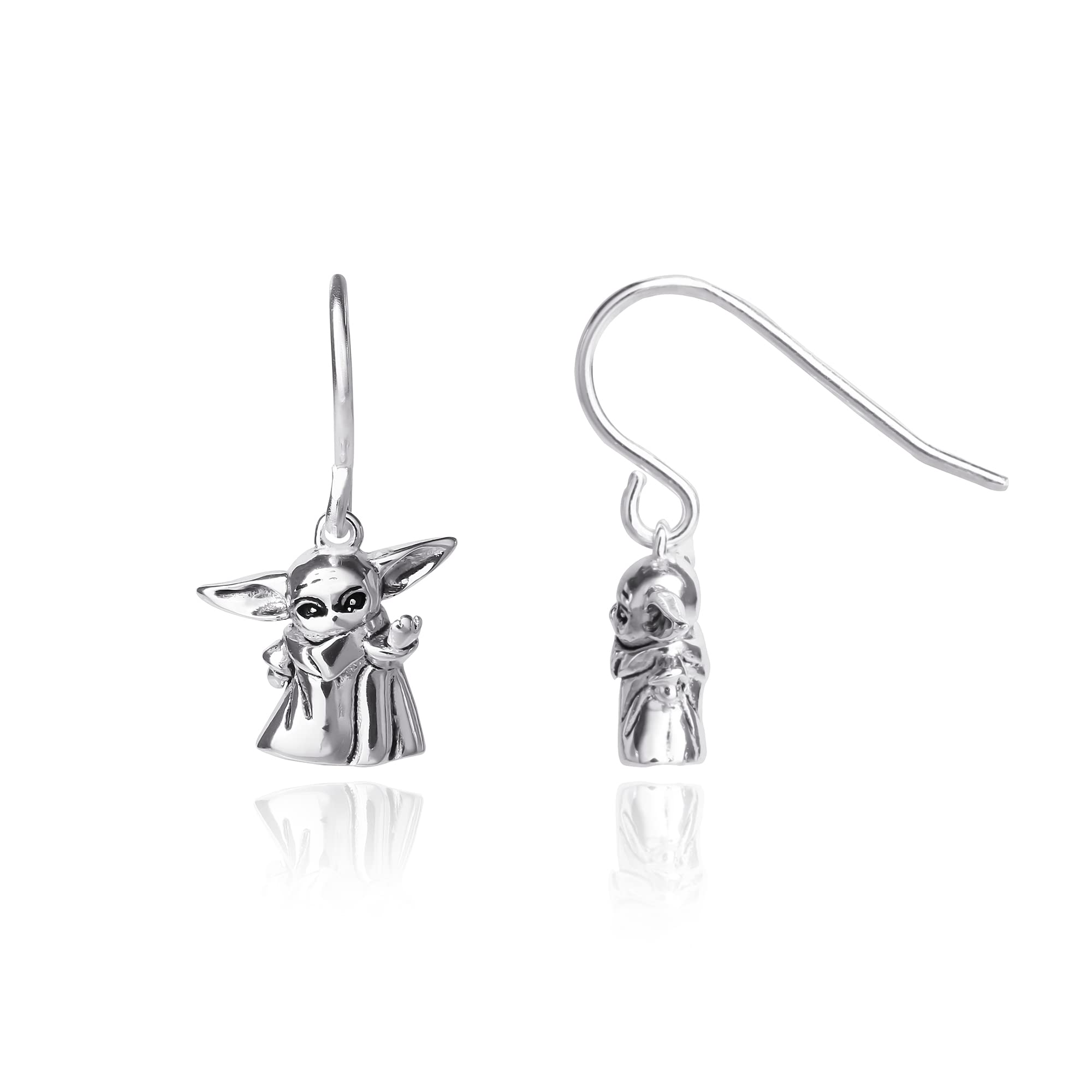 Disney Star Wars Jewelry, Sterling Silver Grogu Dangle Earrings