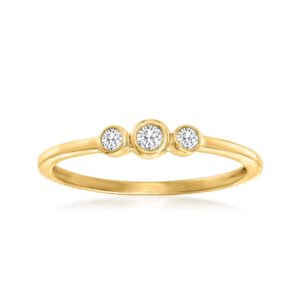 RS Pure by Ross-Simons 0.10 ct. t.w. Bezel-Set Diamond Trio Ring in 14kt Yellow Gold. Size 8