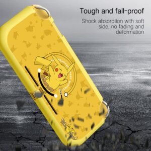 PERFECTSIGHT Protective Case for Nintendo Switch Lite | Cute Soft TPU Anti-Slip Skin Grip Cover | Cartoon Hard Shell Dockable Case | Anti-Scratch Shockproof Slim Cover Case | Kawaii Pikachu