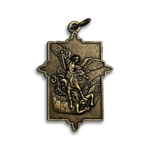 St. Michael Medal with Holy Card Bronze