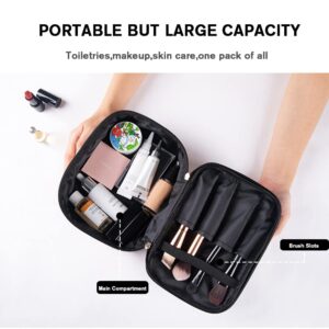 FITINI Makeup Bags Double Layer Travel Storage Cosmetic Cases Make up Organizer Toiletry Bags Water-resistant for Women Makeup Brush Bag,Gray