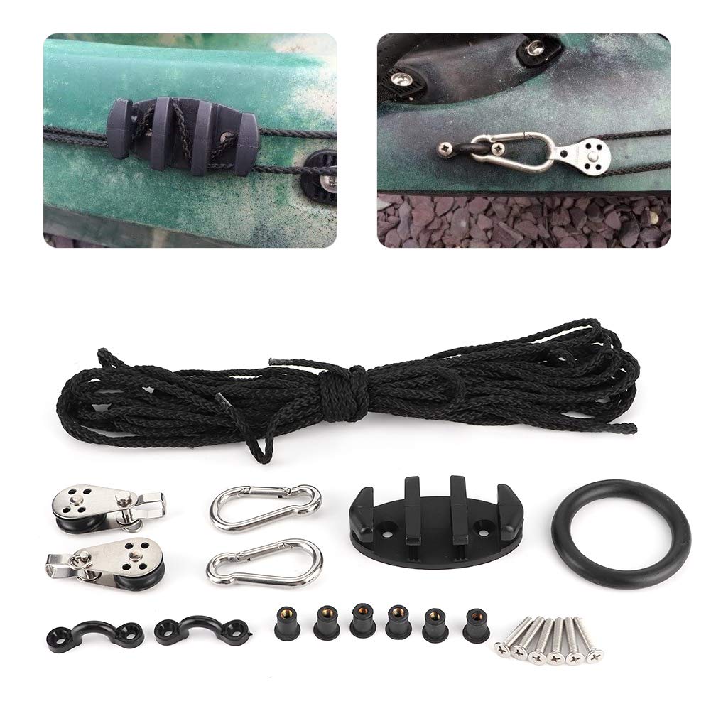 kayak anchor trolley kit Anchor Trol Anchor Trolley Kit with Rope Pulley Pad Eyes for Kayak Canoe Boats Water Sports Accessories