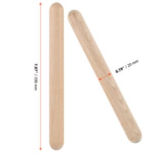 SINJEUN 16 Pair (32 Pack) Wooden Rhythm Sticks, 8 Inch Classical Wood Claves Musical Percussion Instrument, Natural Hardwood Music Lummi Sticks for Student, Musicians