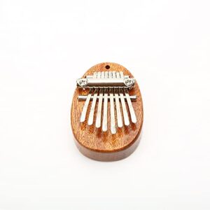 sldhr mini 8 keys kalimba thumb piano, portable marimba music thumb piano pendant with lanyard, a unique gift for children, adults and beginners (oval) (b11-1)