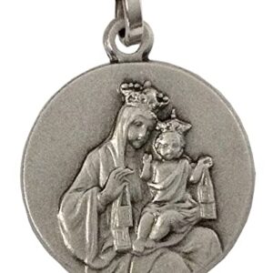 925 STERLING SILVER CARMEL SCAPULAR MEDAL (OUR LADY OF MOUNT CARMEL - VIRGIN OF CARMEL) - 100% MADE IN ITALY