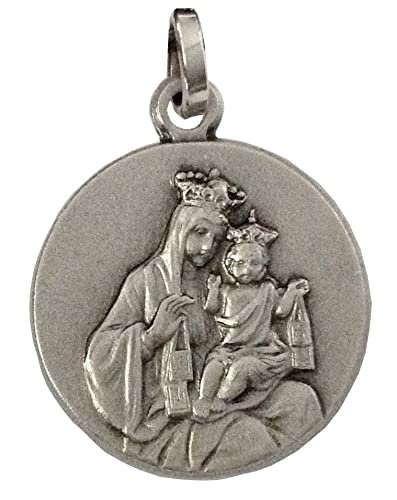 925 STERLING SILVER CARMEL SCAPULAR MEDAL (OUR LADY OF MOUNT CARMEL - VIRGIN OF CARMEL) - 100% MADE IN ITALY