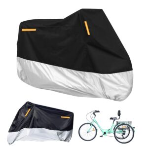 Sibosen Premium Bike Cover Adult Tricycle Cover Fits Most 3 Wheel Bikes Motorcycles Outdoor Storage, 104" L x 43.3" W x 49" H