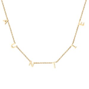 Memgift Auntie Dainty Necklace for Women Perfect 18k Gold Plated Stainless Steel Jewelry Birthday Christmas Gifts for Women