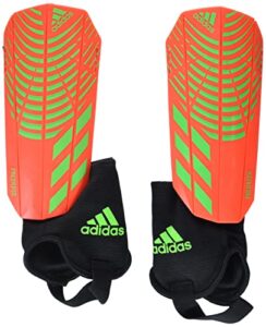 unisex-adult match predator shin guard solar red/team solar green/team solar green medium