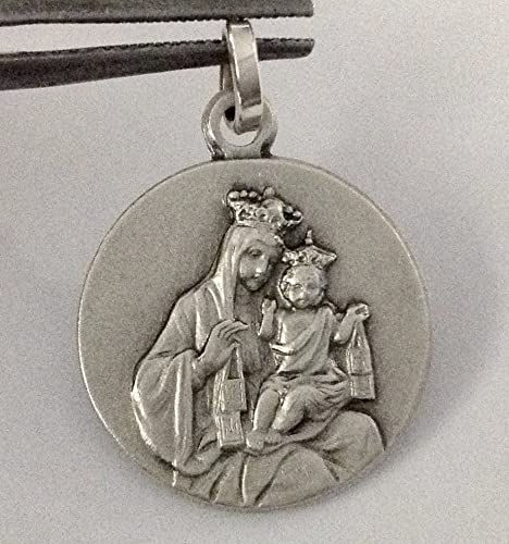 925 STERLING SILVER CARMEL SCAPULAR MEDAL (OUR LADY OF MOUNT CARMEL - VIRGIN OF CARMEL) - 100% MADE IN ITALY