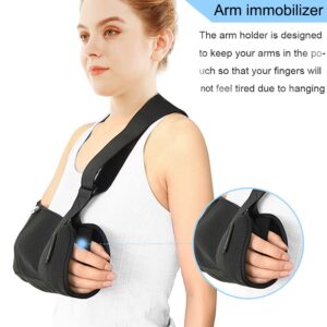 TODDOBRA Arm Sling Shoulder immobilizer for Shoulder Injury with Back Belt Men & Women Shoulder Immobilizer Left and Right Arm Lightweight Rotator Cuff Arm Support for Elbow Wrist Injury -(Size S)