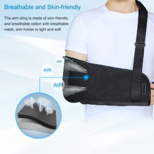 TODDOBRA Arm Sling Shoulder immobilizer for Shoulder Injury with Back Belt Men & Women Shoulder Immobilizer Left and Right Arm Lightweight Rotator Cuff Arm Support for Elbow Wrist Injury -(Size S)