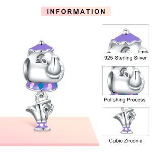 MGIUL Teapot and Teacup Couple Charm Beads for Women Bracelets Necklaces 925 Sterling Silver Pendants Jewelry Gift