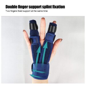 YUYTE Two Fingers Splint, Adjustable Support Protective Correction Brace for Broken Fingers, Injuries, Arthritis, Finger, Tendonitis and Pain Relief