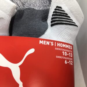 PUMA Mens No Show Low Cut Moisture Control Sport Socks (Shoe Size 7-11) - White - 12 Pack