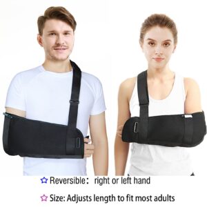 TODDOBRA Arm Sling Shoulder immobilizer for Shoulder Injury with Back Belt Men & Women Shoulder Immobilizer Left and Right Arm Lightweight Rotator Cuff Arm Support for Elbow Wrist Injury -(Size S)