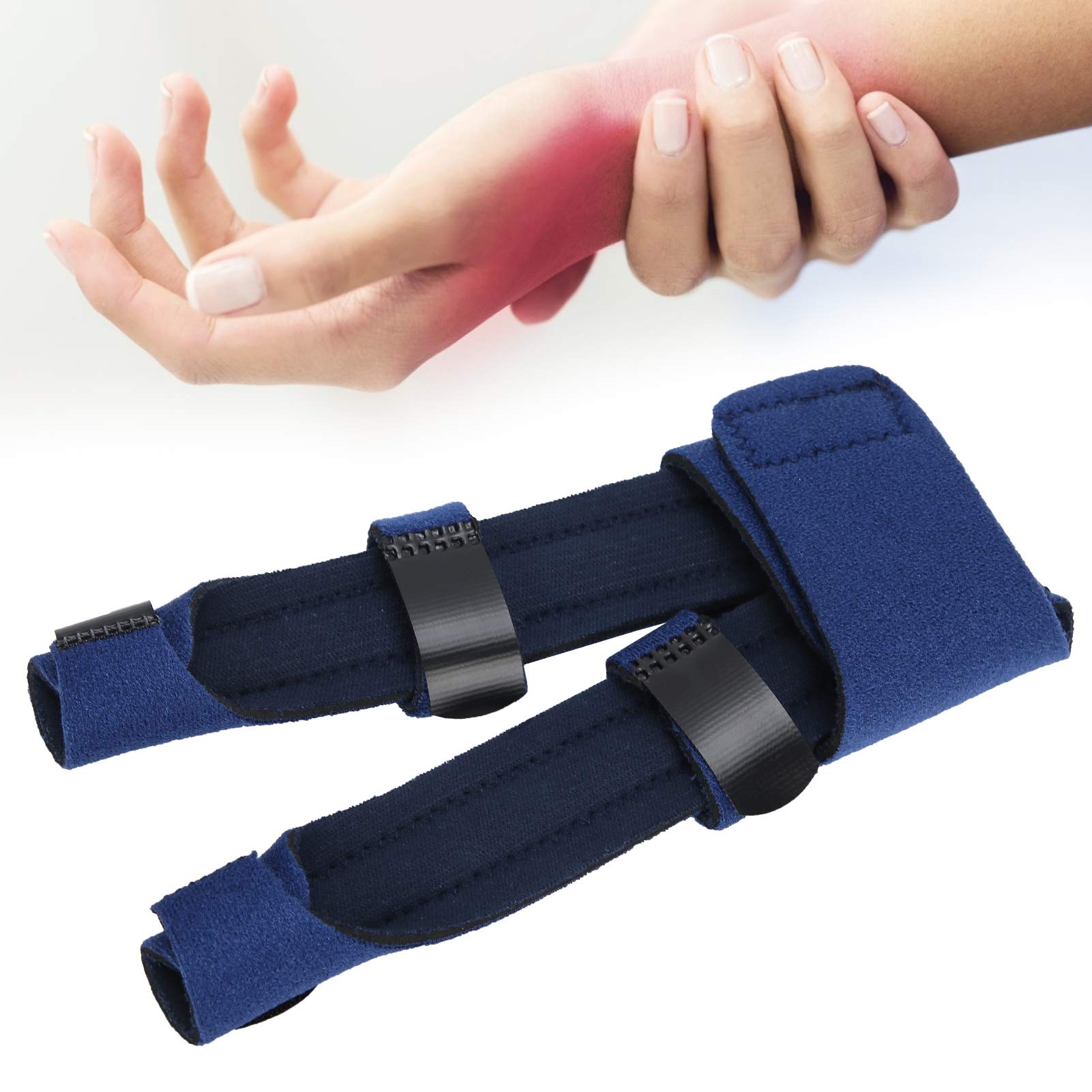 YUYTE Two Fingers Splint, Adjustable Support Protective Correction Brace for Broken Fingers, Injuries, Arthritis, Finger, Tendonitis and Pain Relief