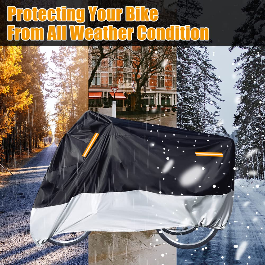 Sibosen Premium Bike Cover Adult Tricycle Cover Fits Most 3 Wheel Bikes Motorcycles Outdoor Storage, 104" L x 43.3" W x 49" H