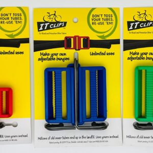 IT Clips: Make your own adjustable bungee cord and tie down straps using flat inner bicycle tubes (Road Bike and Mountain Bike size) (Green Mountain Bike Size)