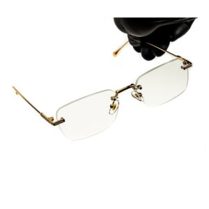 Street Knitted Gold Metal Square Clear Lens Sunglasses for Men Women