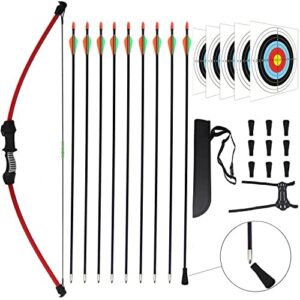 AUVIM 45" Bow and Arrow Set for Youth Kids Junior Beginner Bow Gift Outdoor Archery Set 18 Lb for Teen Outdoor Sports