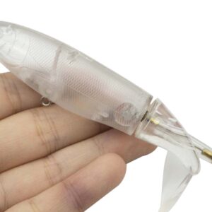 5PCS Unpainted Lure Blanks 14.19g 10.7cm with Free Special Eye Crankbait Simulation Blank Body Clear Hard Baits Trout Salmon Minnow Lure Popper Lures Topwater Freshwater 8339L