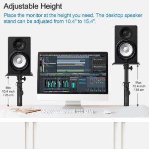 Vondynote Studio Monitor Stands Pair Heavy Duty Desk Clamp Speaker Stands with Adjustable Tilt Angle Tray of 0-12 °