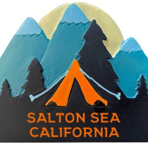 R and R Imports Salton Sea California Hand Painted Resin Refrigerator Magnet 3-Inch Approximately Tent Design.