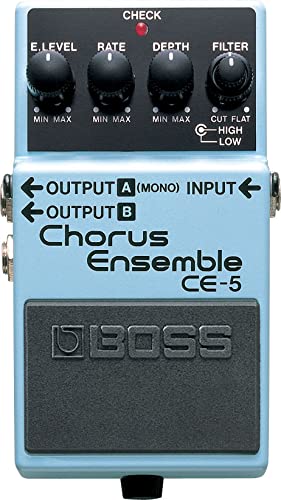 Boss CE-5 Chorus Ensemble Bundle with Instrument Cable, Patch Cable, and Picks