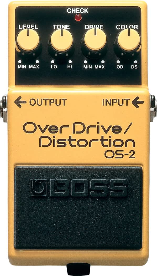 Boss OS-2 OverDrive/Distortion Bundle with 10ft Instrument Cable, 6in Patch Cable, and Picks