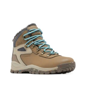 columbia women's newton ridge plus omni heat hiking boot, wet sand/sea wave, 8.5 m us