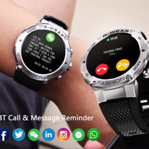 Military Smart Watch for Men Text and Call, 1.32'' AMOLED Fitness Tracker Watch Multi Sports Modes/Blood Pressure/SpO2/Heart Rate Monitor/IP68 Waterproof, Outdoors Sport Smartwatch for Android iOS