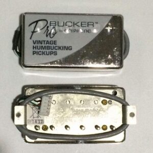 1 Set ProBucker Alnico Bridge&Neck Pickups with Pro Wiring Harness Pots&3 Way Switches for Electric Guitar Chrome(Cream Ring)