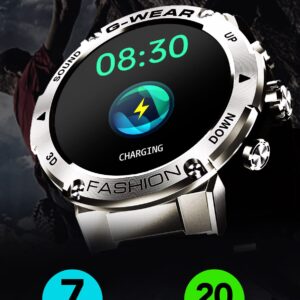 Military Smart Watch for Men Text and Call, 1.32'' AMOLED Fitness Tracker Watch Multi Sports Modes/Blood Pressure/SpO2/Heart Rate Monitor/IP68 Waterproof, Outdoors Sport Smartwatch for Android iOS