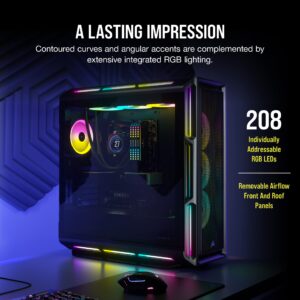 CORSAIR iCUE 5000T RGB Mid-Tower ATX PC Case-208 Individually Addressable RGB LEDs-Fits Multiple 360mm Radiators-Easy Cable Management-3 Included CORSAIR LL120 RGB Fans