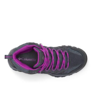 Columbia womens Crestwood Mid Waterproof Boot Hiking Shoe, Graphite/Bright Plum, 9.5 Wide US