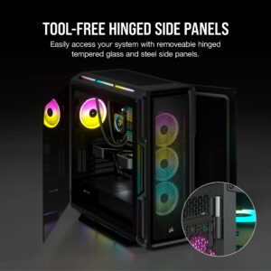 CORSAIR iCUE 5000T RGB Mid-Tower ATX PC Case-208 Individually Addressable RGB LEDs-Fits Multiple 360mm Radiators-Easy Cable Management-3 Included CORSAIR LL120 RGB Fans