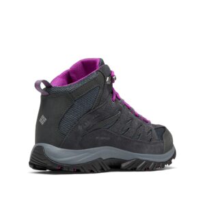 Columbia womens Crestwood Mid Waterproof Boot Hiking Shoe, Graphite/Bright Plum, 9.5 Wide US