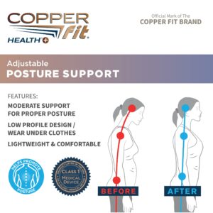 Copper Fit Health Unisex Posture Support, Adjustable,Black