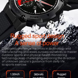 Military Smart Watch for Men Text and Call, 1.32'' AMOLED Fitness Tracker Watch Multi Sports Modes/Blood Pressure/SpO2/Heart Rate Monitor/IP68 Waterproof, Outdoors Sport Smartwatch for Android iOS