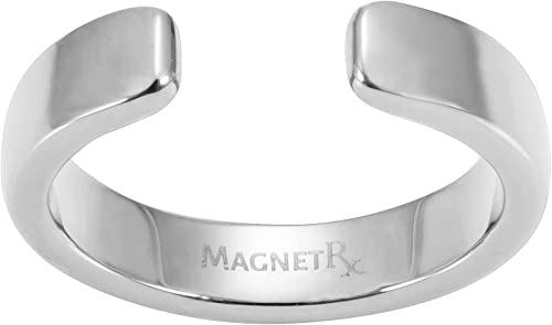 MagnetRX® Magnetic Ring Women - Elegant Crystal Ring - Magnet Rings Women (Silver | Ring Size: 8)