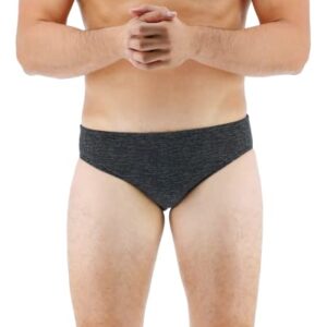 TYR Men's Standard Durafast One Racer Brief Swimsuit, Pitch Black, 32