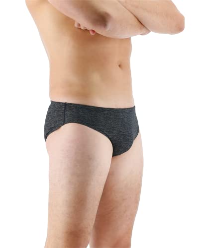 TYR Men's Standard Durafast One Racer Brief Swimsuit, Pitch Black, 32