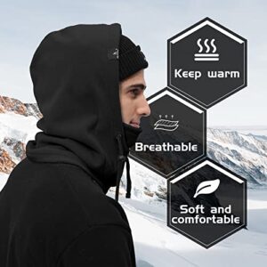 Shy Velvet Cold Weather Fleece Balaclava Ski Mask,Balaclava Wind-Resistant Winter Face Mask for Men and Women Black