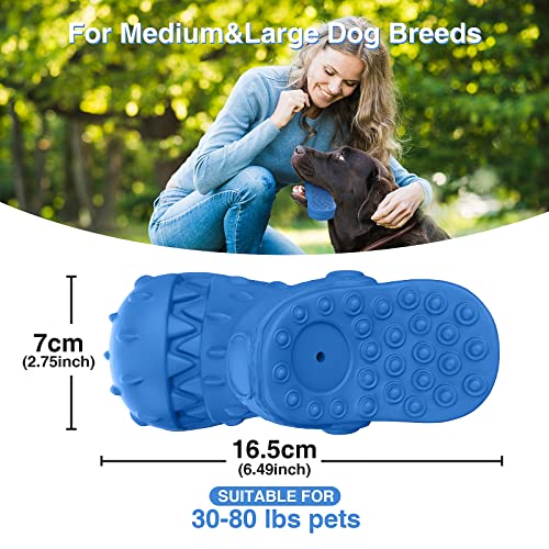 IZETIANZHE Indestructible Dog Toys, Squeaky Dog Toys for Aggressive Chewers, Tough Dog Chew Toys for Medium/Large Dogs/Heavy Duty Dog Toys (Slipper-Blue)