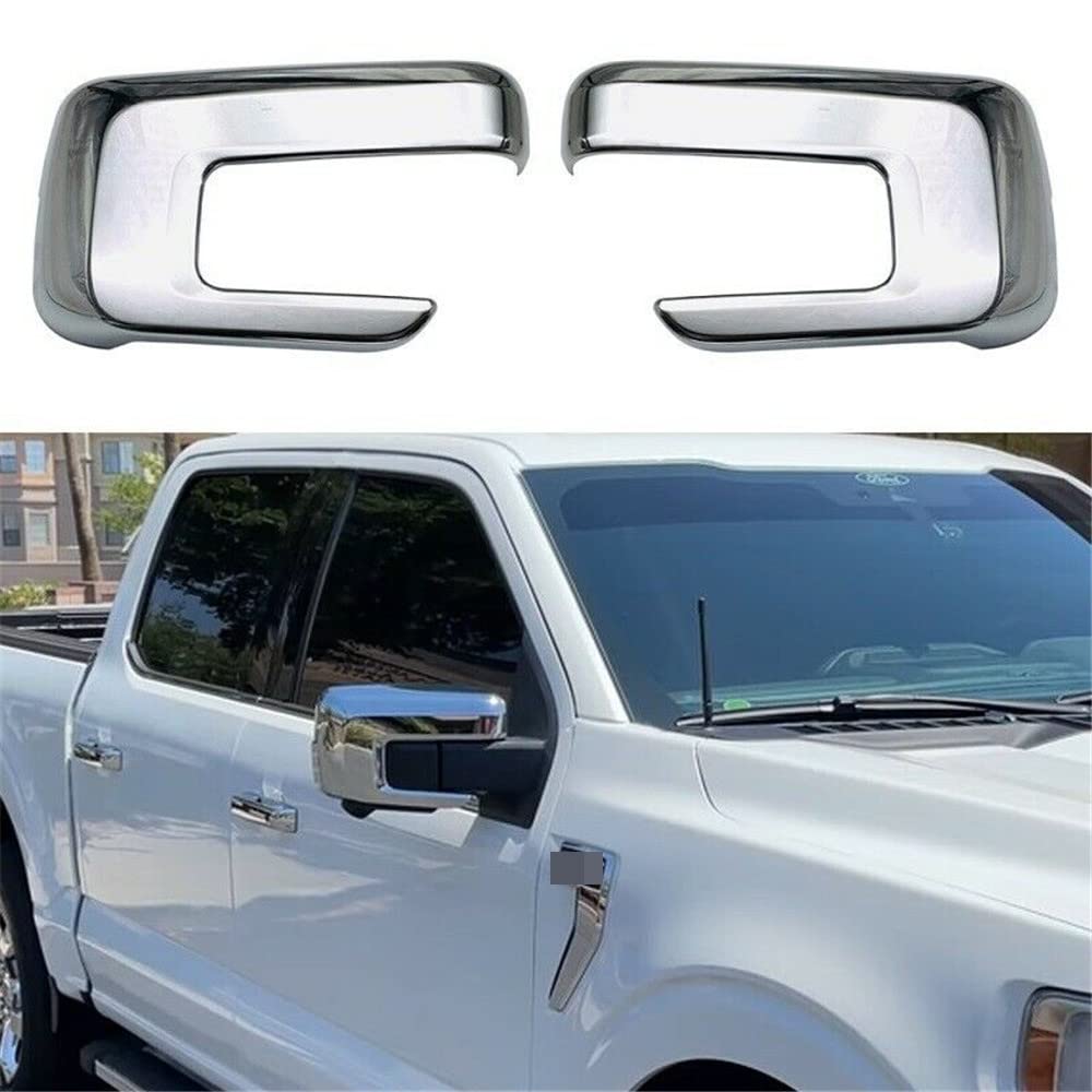 SZDEDA ABS Exterior Side Rearview Mirror Caps Cover Decorative Trim Fit for Ford F150 2021 2022 Car Accessories (Chrome)