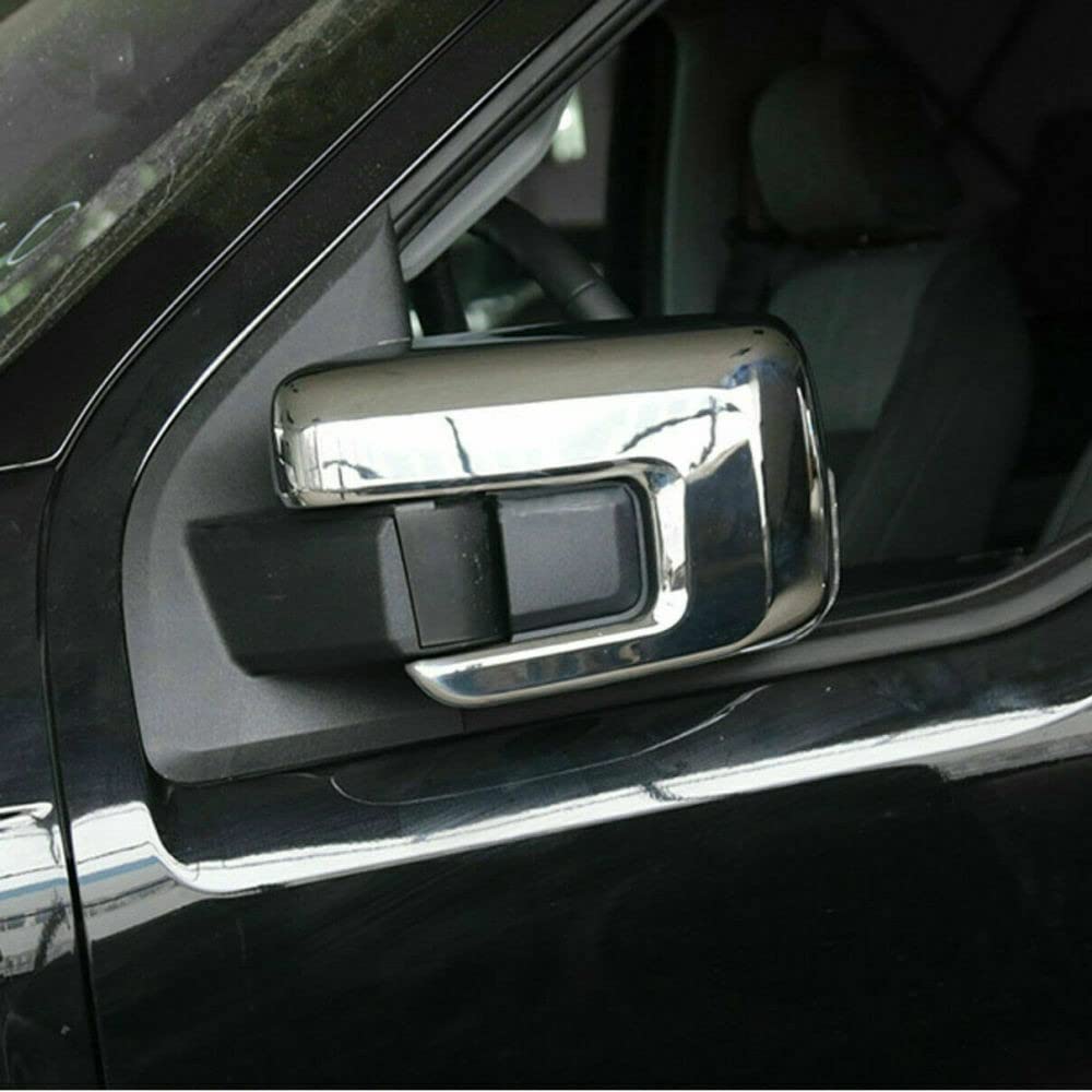 SZDEDA ABS Exterior Side Rearview Mirror Caps Cover Decorative Trim Fit for Ford F150 2021 2022 Car Accessories (Chrome)