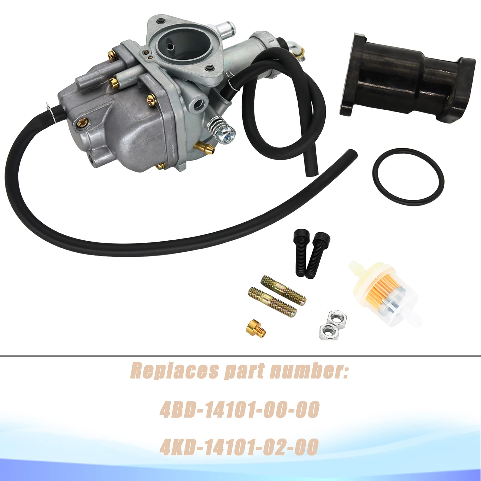 KELEN YFB250 Carburetor Compatible with Yamaha Timberwolf 250 YFB250 YFB250FW Carb 1992 1993 1994 1995 1996 1997 1998 1999 2000, with Intake Manifold Boot Kit